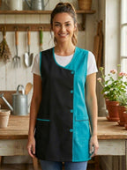 Mandilón de Cocina Liso para Mujer Cómodo y Resistente, Moderno y funcional Detalles: Bolsillos frontales y botones frontales Uso: Cocina, hogar, trabajo y actividades diarias