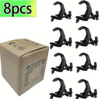 8 ganchos ajustables de aleación de aluminio para luces de escenario, ganchos de color negro para luces par, ganchos para luces de haz, gancho para faros delanteros para luces de escenario al aire libre, se adaptan a trusses o tuberías de diámetro de 1.57