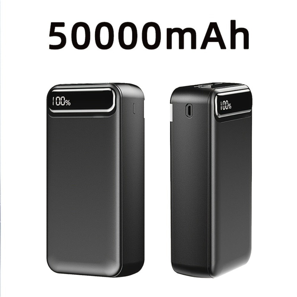 Batería Externa Portátil de 50000mAh de Gran Capacidad, Interfaz USB/TYPE-C, Pantalla Digital LED de Batería/Múltiples Interfaces, Carga Súper Rápida, Adecuada para Teléfonos Móviles/Productos Electrónicos Digitales, Batería de Respaldo de Emergencia Port