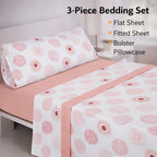 Juego de Sábanas 3 Piezas Estampadas Microfibra – Sábana Bajera Ajustable + Sábana Encimera + Funda Almohada, Suave y Antiárrugas, Cama 90 105 135 150 180, Poliéster microfibra