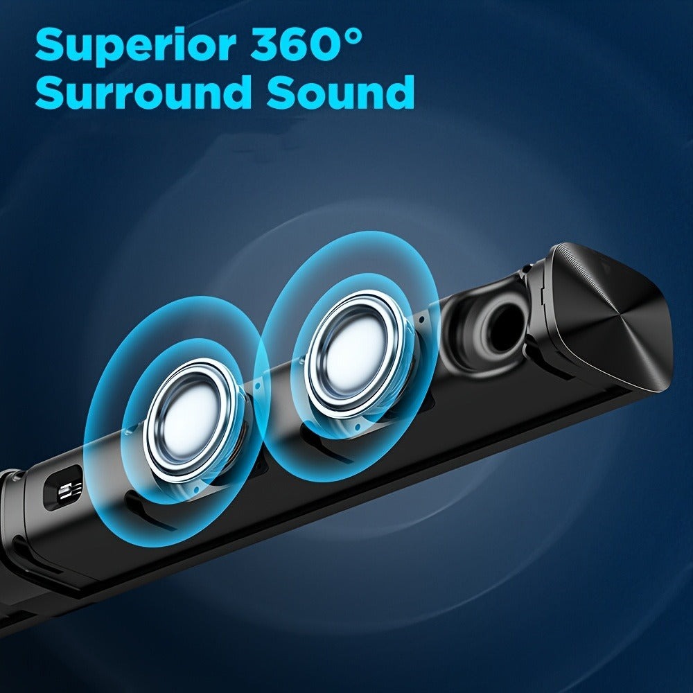 Barras de sonido de 81.28 cm para TV, barra de sonido para Smart TV, altavoz sin varillas, barra de sonido con cable e inalámbrica, barras de sonido separables 2 en 1 con conexión ARC/óptica/AUX, con control remoto por infrarrojos