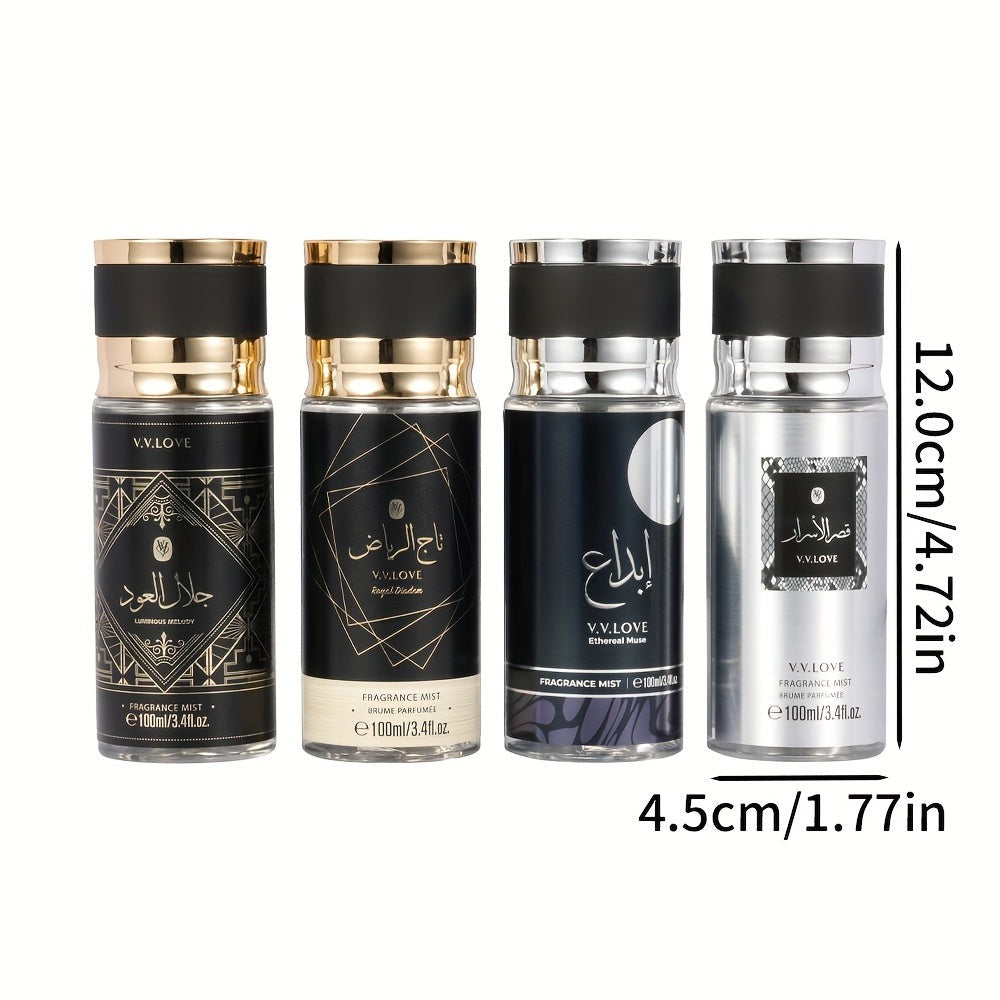 [Set de Perfume en Spray para Hombres] 100ml 4 botellas, aroma picante y amaderado oriental con notas frutales cítricas e intensa, ideal para uso diario o citas románticas, ¡perfecto como regalo festivo!