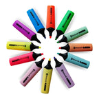 Rotuladores | Set de Subrayadores y Marcadores Fluorescentes Long Life 12 Colores (6 Neón + 6 Pastel), Punta Biselada de Fibra 5 mm, Resaltadores