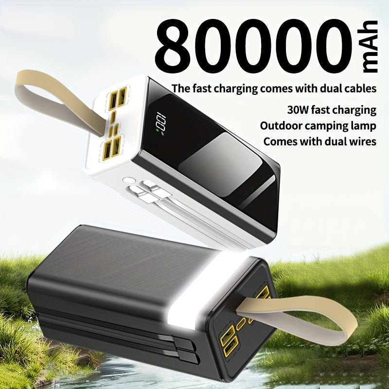 Power bank para carga durante viajes y uso diario | 80000mAh y 30W