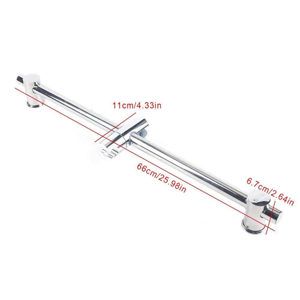 Barra de ducha sin clavos, barra de ducha de acero inoxidable, barra de ducha de 66 cm, barra de ducha de acero inoxidable de altura ajustable, barra de ducha moderna con soporte giratorio de 360° para cabezales de ducha para baños, duchas, hoteles, hogar