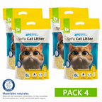 4PCS Arena de Tofu para Gatos aglomera 6L - Sin Polvo Fácil de Aglomerar y Controla Olores -y Segura para Gatitos 2-2.3kg cada bolsa