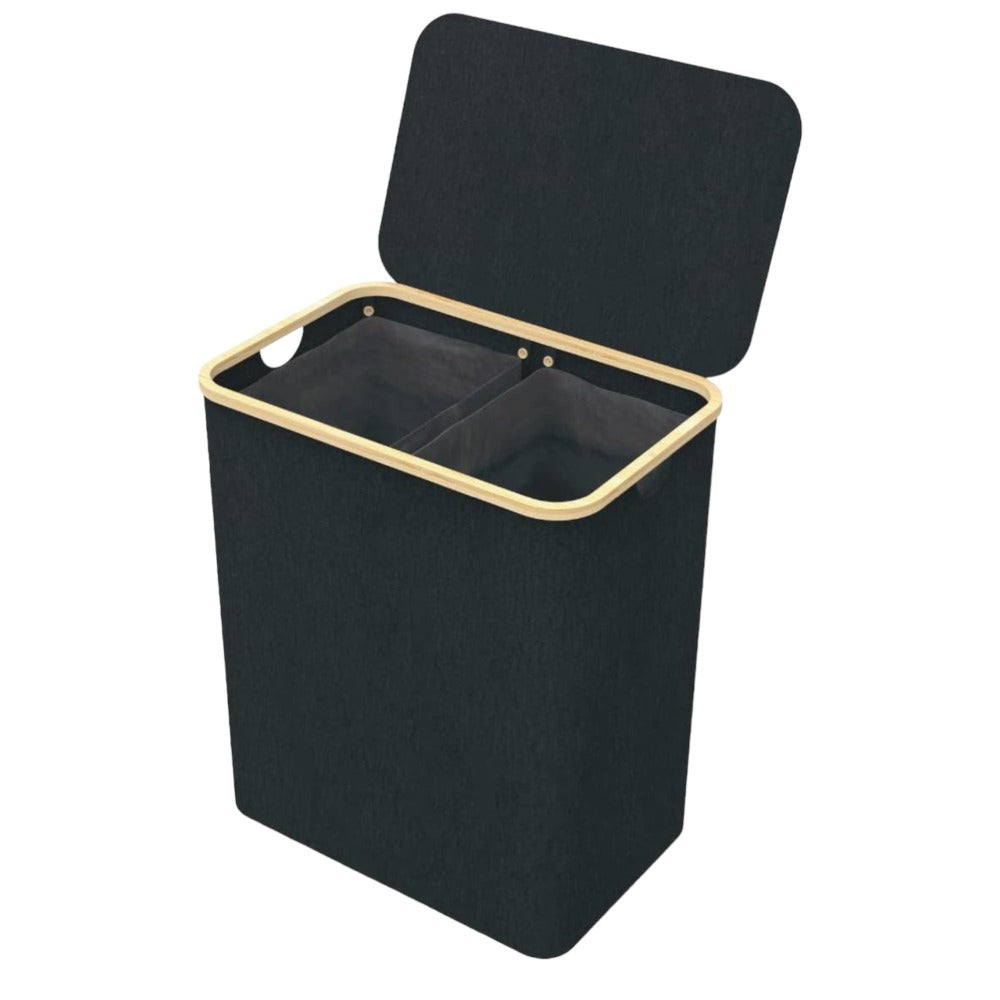 Cesto de Ropa Sucia con Tapa y Asas: 72L o 100 L,2 Clasificaciones, Plegable, Bolsa Interior a Maquina - Solucion Elegante y Pratica para la Lavandera en tu Dormitorio,Cubo Ropa Sucia