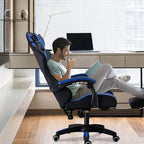 Silla Gaming para Escritorio, Oficina y Juegos Online Giratoria. Silla Cmoda de Altura Ajustable para Gaming ergonmica, de piel sintética. Silla racing de gaming videojuegos y de oficina. Es ergonmica y con diseño moderno (S001 7499 8499 )