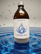 Botella de Vidrio de Plata Coloidal 500ml, Solución Líquida de Plata Nano 25 ppm Ag25
