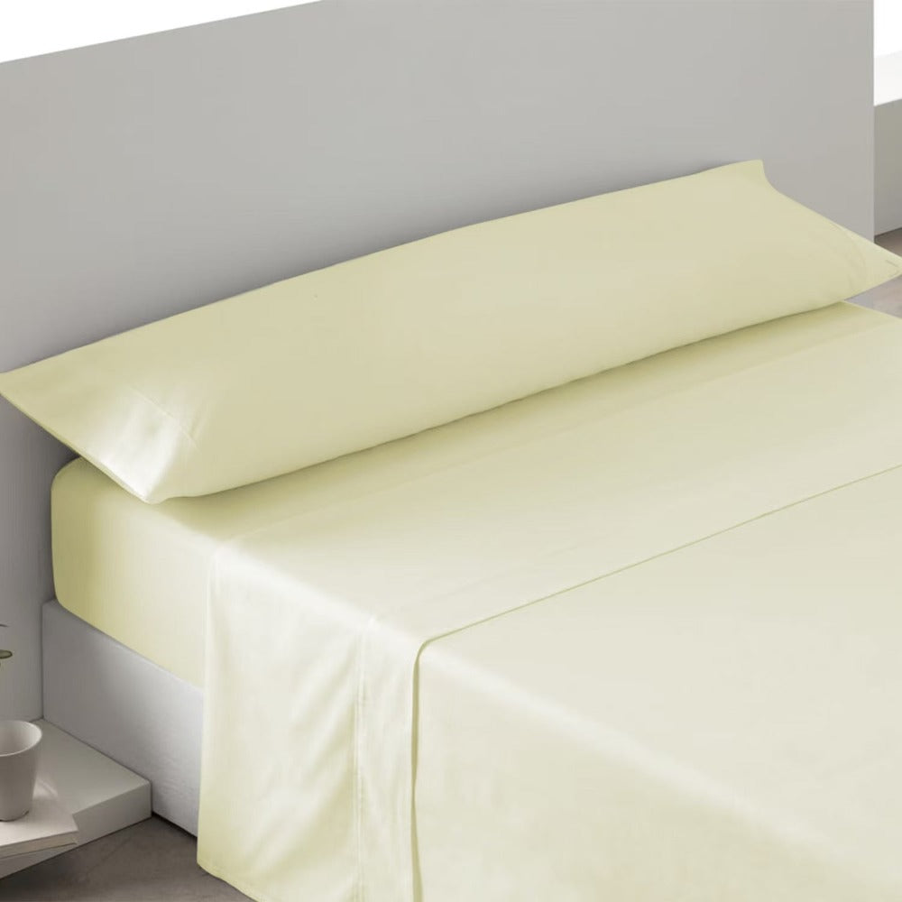 Juego de Sábanas Lisas de 3 Piezas para Verano, 100% Poliéster Suave , Juego de Cama (Sábana Encimera, Bajera Ajustable y Funda de Almohada)