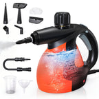 Limpiador de vapor presurizado ajustable, vaporizador de mano multisuperficie para limpieza, salida de vapor de 1 bar a 3.5 bar, caldera engrosada mejorada, limpieza 100 % libre de químicos con bloqueo de seguridad para azulejos, ventanas, baños, cocina,