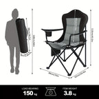 Silla plegable de exterior de 1/2 piezas, muebles de exterior para acampar y senderismo, suministros de ocio al aire libre, silla de pesca y camping reforzada y ligera (opcional para una o dos personas), portavasos doble con espacio de almacenamiento + bo