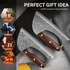 2 Piezas de Cuchillos de Cocina Ahorradores de Esfuerzo, Juego de Cuchillos de Chef Afilados de Alta Calidad, Cuchillo de Carnicero, para Picar Verduras, Pollo, Masa, Adecuado para Cocina, Restaurante, Utensilios de Cocina, Accesorios, Herramientas de Coc