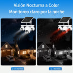 Cámara de seguridad exterior de 8MP con sistema PTZ de triple lente, /inclinación de 355°, detección humana PIR, audio bidireccional, visión nocturna a todo color, cámara WiFi adecuada para vigilancia empresarial, aplicación y notificaciones de alarma