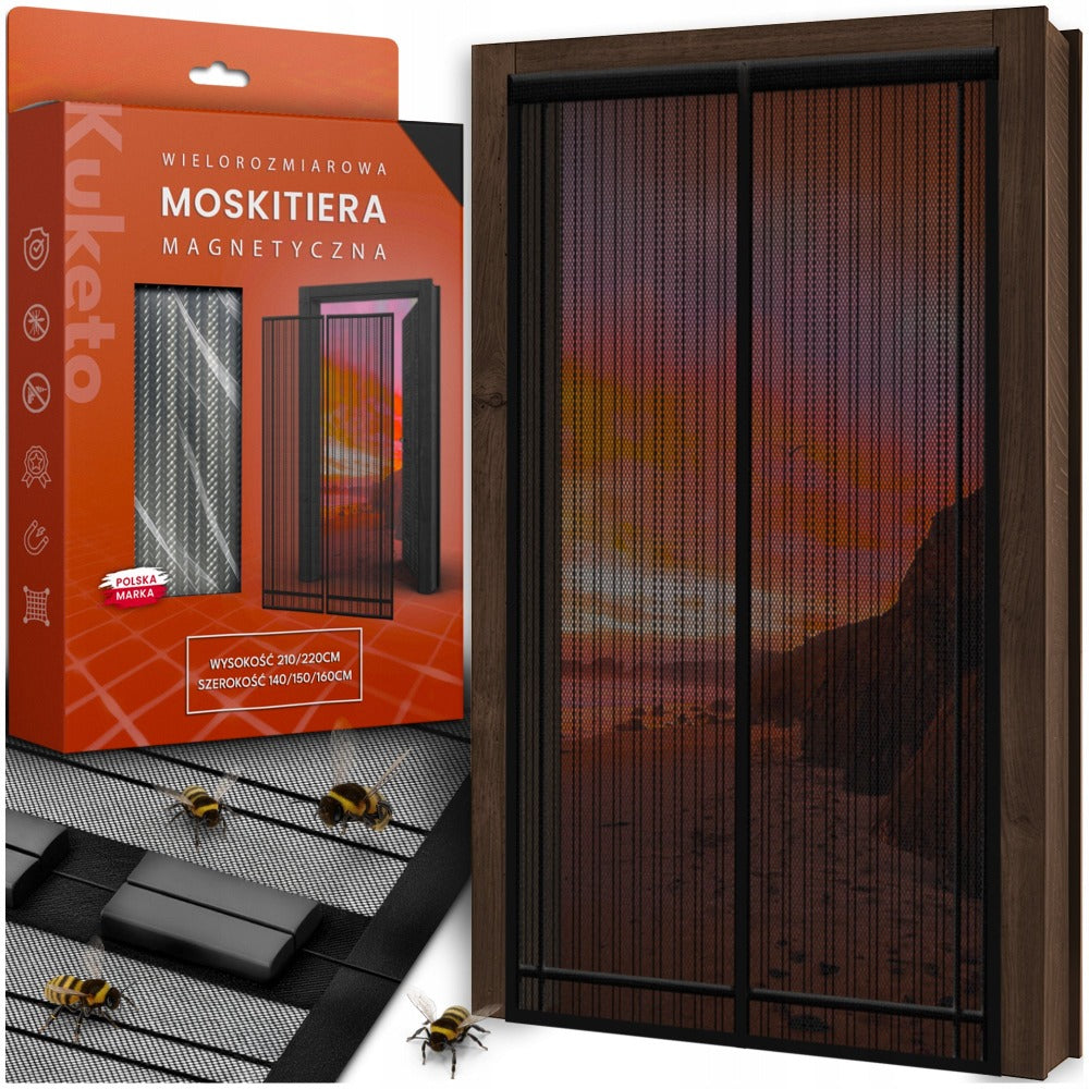 Mosquitera - Magnética Multidimensional para Puertas y Ventanas de Balcón - Mosquitera con Cierre Automático - Variantes de Ancho 80-160 Cm - Longitud 210/220 Cm - Diferentes Colores - para Hogar, Apartamento y Balcón - Protección contra Moscas y Mosquito
