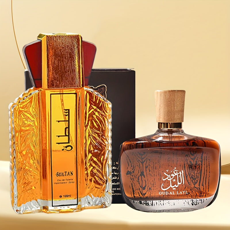 Dos Perfumes Clásicos para Hombre, Perfumes Árabes para Hombre, Set de 2 piezas, Empaquetado Individual, Fragancia Amaderada, La Primera Opción para Regalos de Vacaciones, Adecuado para Novios y Amigos Cada Uno