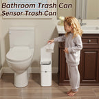 Papelera Inteligente con Tapa para Baño, Blanca, Productos de Almacenamiento para el Hogar, Recomendada para Cocina, Baño y Dormitorio