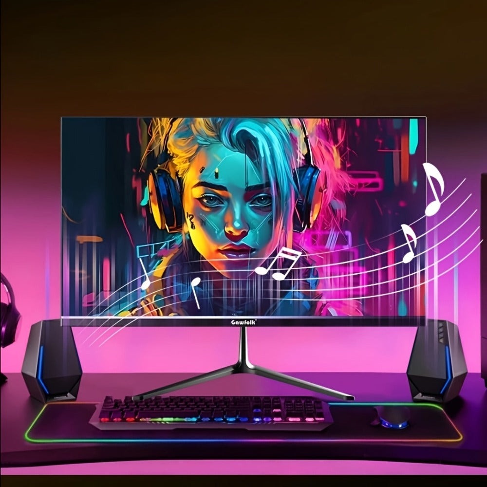 Monitor Gaming Gawfolk de 24.5 pulgadas para PC, Curvo (3000R) 120Hz, Monitor para Visualización Deportiva con FHD 1080P 1Ms Sin Borde, 98% Srgb, Ángulo Amplio de 178°, HDTV, VGA