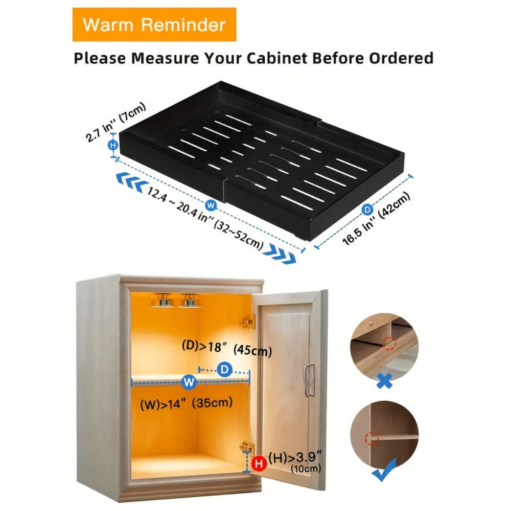2 Paquetes de Cajones Extensibles para Gabinetes de Cocina, Juego de 2 Estantes Deslizantes de Almacenamiento, Cestas Extraíbles para Fregadero Sin Taladro, Estantes de Gabinete de Fácil Acceso, Adecuados para Baños y Lavanderías, Organizador de Almacenam