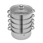 CNCEST Vaporera de acero inoxidable de 5 niveles, vaporera de acero inoxidable de 5 niveles de 28 cm, para cocer al vapor y cocinar pescado, camarones, cangrejo, arroz, verduras, bollos, sopa, apta para vitrocerámicas y estufas de gas