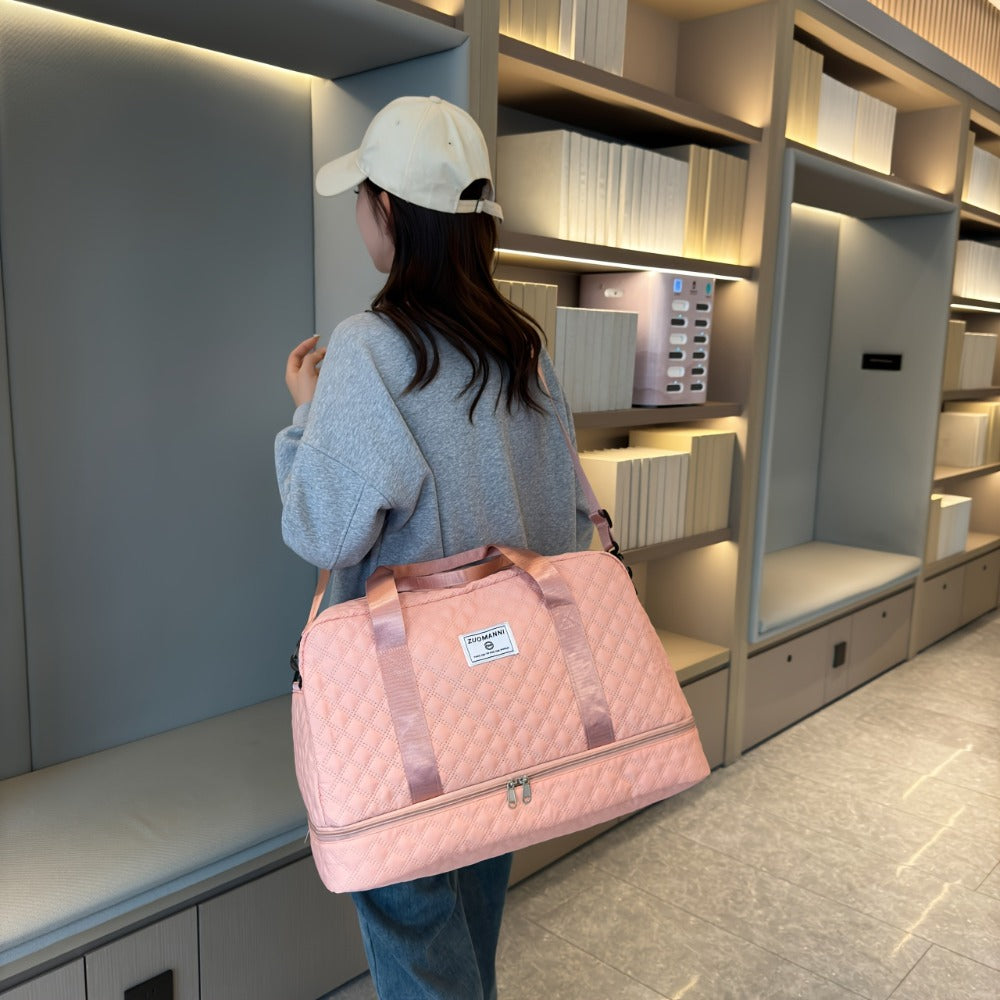 Bolso de Fitness Moda Exterior Corto Bolso de Viaje para Mujer Bolso de Equipaje Plegable de Ocio y Moda de Gran Capacidad para Viajes de Negocios Portátil