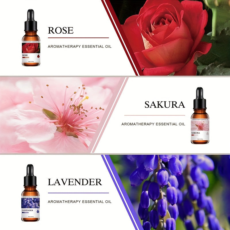 Aceites esenciales y accesorios | Set de 5 goteros para aceites esenciales, difusor de aroma, velas perfumadas, quemador de aceite aromático