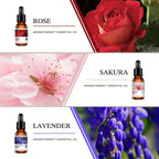 Aceites esenciales y accesorios | Set de 5 goteros para aceites esenciales, difusor de aroma, velas perfumadas, quemador de aceite aromático