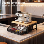 1 Estante de Almacenamiento Multifuncional de 2 Niveles con Diseño Extraíble, Gran Capacidad, Fácil Acceso, Alta Capacidad de Carga, Ideal para Colocar Cafeteras, Almacenar Granos de Café, Cápsulas de Café, etc