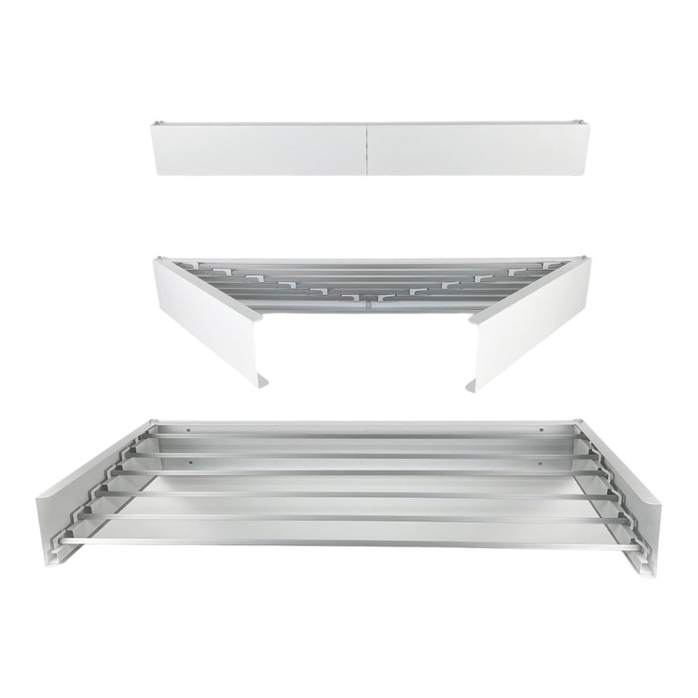 Mikomika Tendedero Plegable Montar en Paredes - Retrctil - Tendedero Plegable de 80cm para Interiores o Exteriores -y Compacto Que Ahorra de Espacio, Capacidad para 30Kilos, Cuenta con 6 barras de 80cm aluminio de alta resistencia (T001 1999)