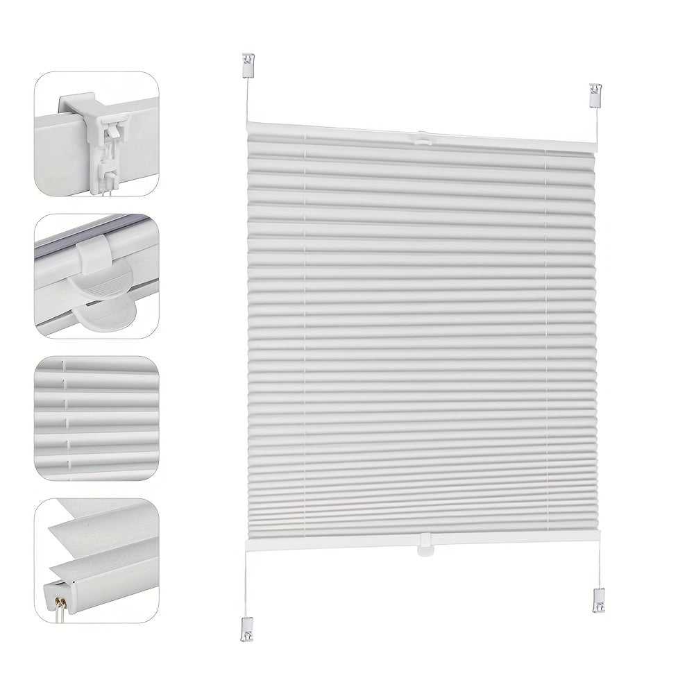 Persiana plisada Sekey sin perforaciones, blackout, persiana plisada Klemmfix para ventana de 45 cm de ancho, persiana enrollable opaca de protección solar tensionada, 45X150Cm
