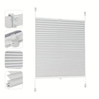 Persiana plisada Sekey sin perforaciones, blackout, persiana plisada Klemmfix para ventana de 45 cm de ancho, persiana enrollable opaca de protección solar tensionada, 45X150Cm