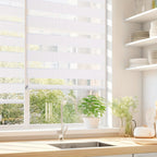 2 unidades de persianas enrollables dobles blancas, cortinas dobles de protección solar, persianas enrollables de cebra, sin perforación con fijación de abrazaderas, translúcidas, opacas, regulación de la luz, decoración del hogar, cortinas para dormitori