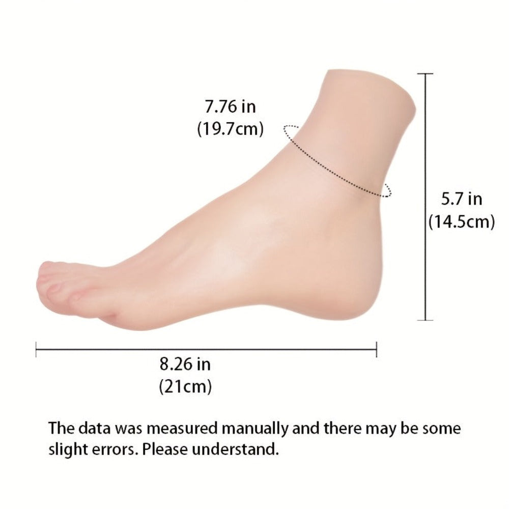 Modelo de Pie Artificial Realista con Dedos Activos Independientes - Textura Suave en Beige Claro y Estructura Esquelética Anatómica, Pies de Resina a Tamaño Real con Movimiento Independiente de Dedos, Ideal para Práctica de Uñas, Entrenamiento de Masajes