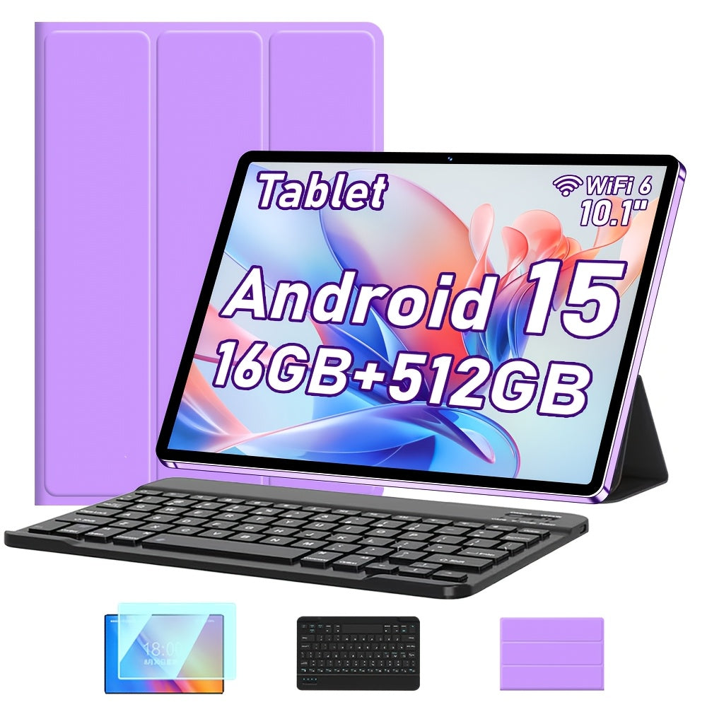 Tablet | Tableta UXD A5 Android 15, equipada con accesorios relacionados, 16 GB de RAM (8 GB + 8 GB ampliable), 512 GB de ROM ampliable hasta 1