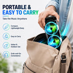 Altavoz Inalámbrico Portátil con Subwoofers Duales de 3 Pulgadas para Bajos Potentes, Radio FM, Luces LED para Fiestas, Micrófono Incorporado y Altavoces de Alto Volumen. Ideal para Uso Doméstico, Cumpleaños, Camping, Día de San Valentín, Pascua, Día de l