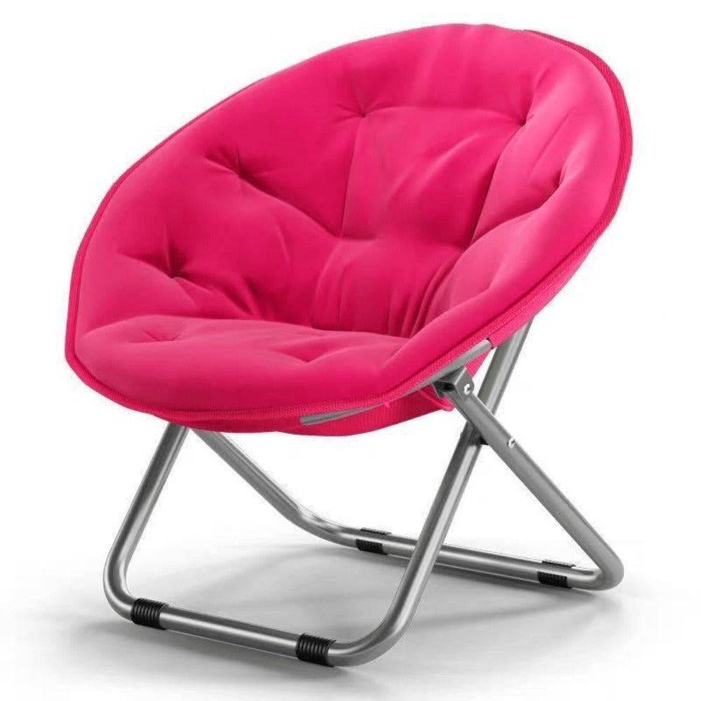 Silla de Luna Plegable y Sobredimensionada con Cojín Acolchado – Cómoda Sillón Redondo para Dormitorio, Residencia Universitaria, Salón o Balcón