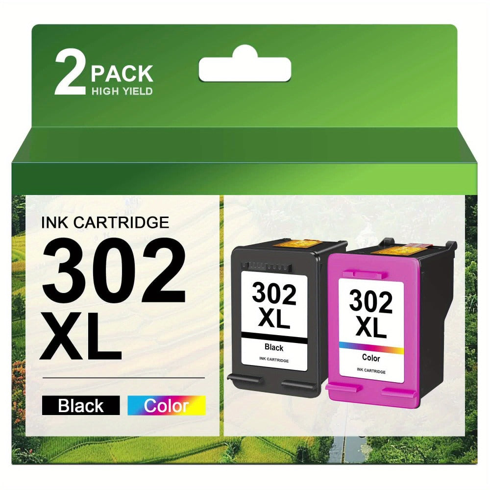 Cartuchos de tinta 302XL Remanufacturados para HP 302 XL, compatibles con HP Deskjet 3630 1110 2130 Envy 4520 4527 4524 4523 Officejet 3835 4650 3830 3831 5230, Negro y Color, 2 unidades
