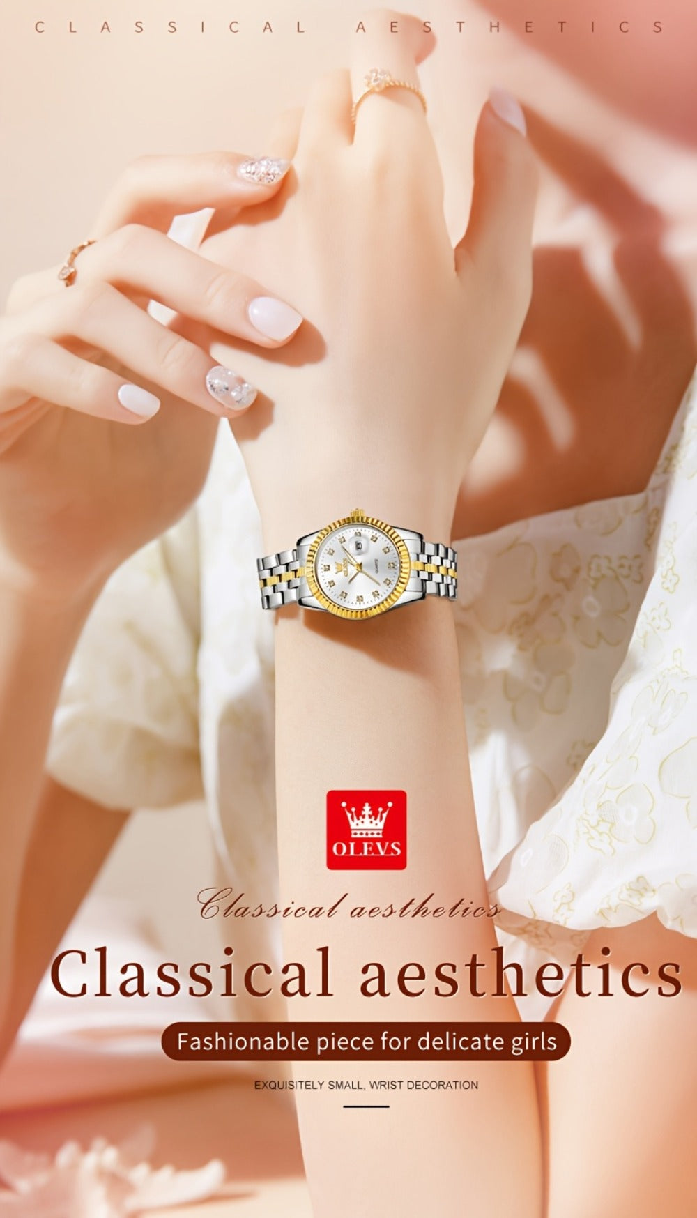 OLEVS Reloj de Mujer Clásico de Negocios, Relojes Analógicos de Cuarzo para Mujer, Relojes Elegantes de Lujo de Acero Inoxidable con Diamantes de Rhein, Relojes Luminosos para Mujer con Calendario y Fecha para Damas, Regalos Románticos, Reloj de Pulsera p