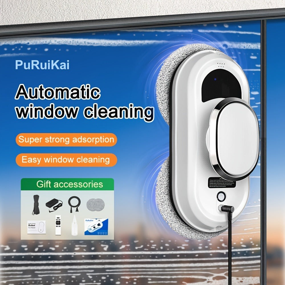 Puruikai 01 Black Friday y Navidad Nuevo Producto: Robot de Limpieza de Ventanas Inteligente desde el Almacén Local, Robot de Limpieza de Vidrios de Ventanas, Dispositivo de Limpieza de Ventanas con Control Remoto y Rociado Automático de Agua, Adecuado pa