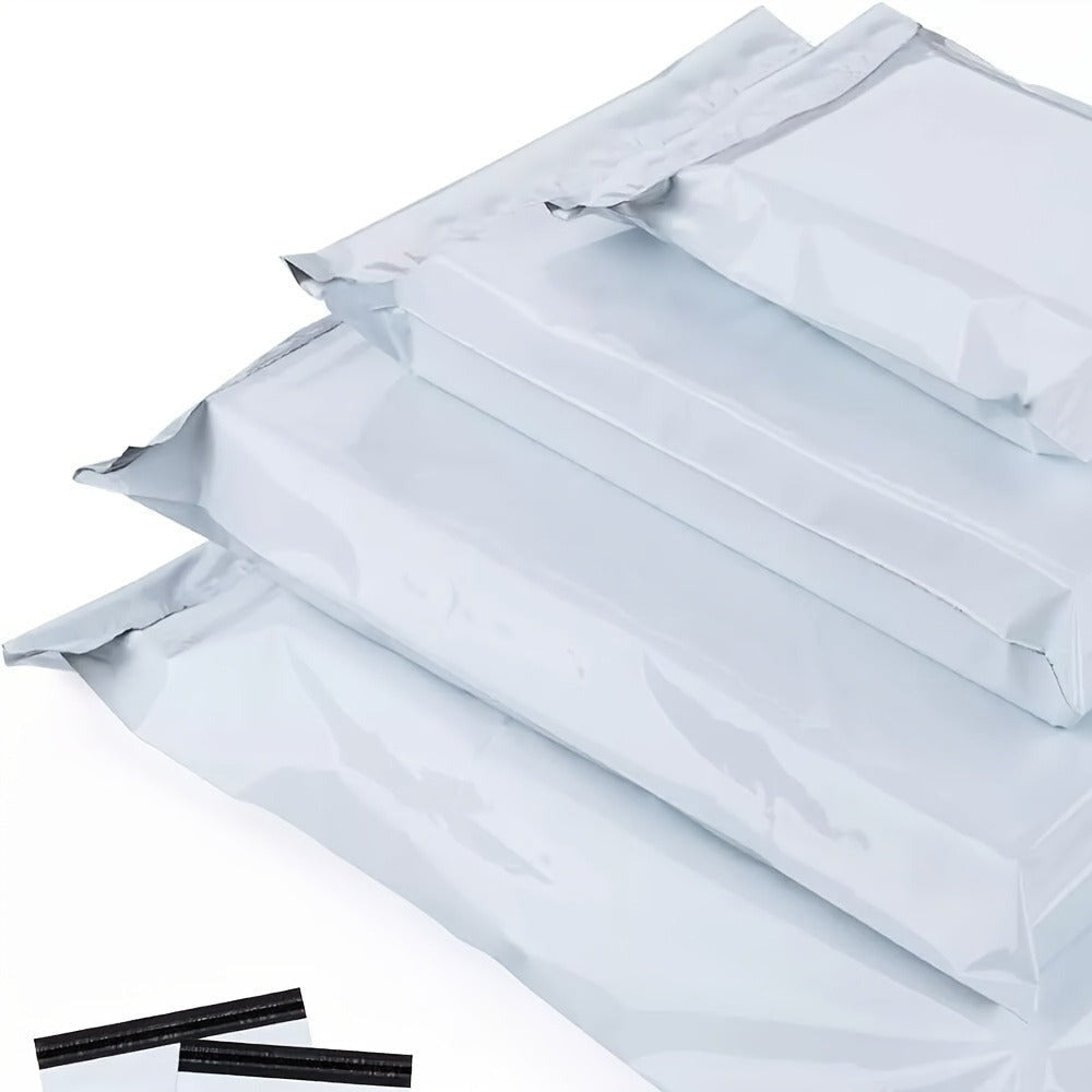 Paquete de 200 sobres blancos para envíos, sello autoadhesivo, bolsas de correo exprés para uso en oficina, embalaje de paquetes