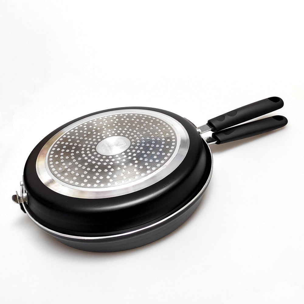 Sartén Doble Volteadora Ø24 cm para Tortillas | Antiadherente | Apta para Inducción | Libre de PFOA
