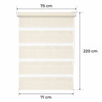Cortina Opaca Día y Noche - BEIGE - 32 Tamaños - BOJANEK DÍA & NOCHE - No Invade la Ventana, Instalación Sin Taladrar, Regulación por Cadena, Soportes Ajustables para Diferentes Grosores de Ventana, Diseño Moderno, Protección Contra la Luz y la Privacidad