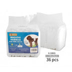 Paquete de 36 pañales desechables para perros machos, ropa interior higiénica para mascotas, suaves, absorbentes, transpirables y cómodos, disponibles en varios tamaños, XS/S/M/L, blancos.