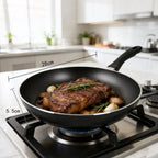 Sartén de cocinar | Sartén multifuncional para hogar | Sartén de aluminio sin revestimiento antiadherente | Exclusiva para inducción y cocina de gas | Utensilio de cocina universal de sartén plana