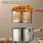 Juego de ollas de cocina multiusos con cesta para freír y tapa de cristal: cacerola antiadherente, freidora, olla para fideos, cacerola para leche, olla freidora de acero inoxidable, olla para cocinar pasta, apta para estufas de inducción y de gas, ideal