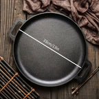 1 Sartén de Hierro Fundido con Doble Mango, Solo Lavado a Mano - Sartén Sin Recubrimiento, Ideal para Freír Panqueques, Dorar Filetes, Cocinar Huevos, Asar y Saltear - Perfecta para Cocinas Domésticas y Cocina al Aire Libre - No Requiere Electricidad