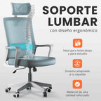 RELAXTY Silla de Oficina Ergonómica – Ajustable y Reclinable con Reposacabezas, Soporte Lumbar, Malla Transpirable y Ruedas 360° | Soporta Hasta 100 kg
