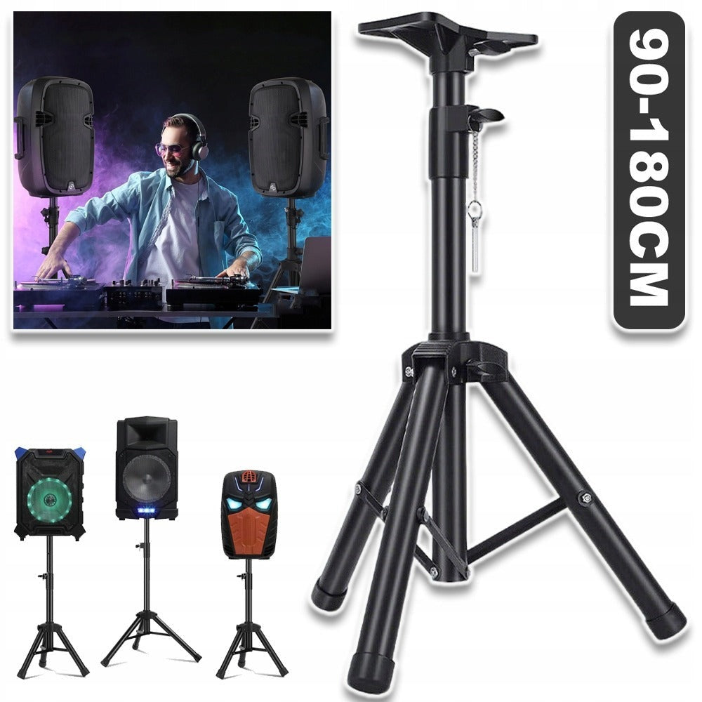 Soporte para Altavoces de Pie, Altura Ajustable 90-180Cm, Estable Como un Trípode para Estudio de Grabación, Cine en Casa, Música y Escenario