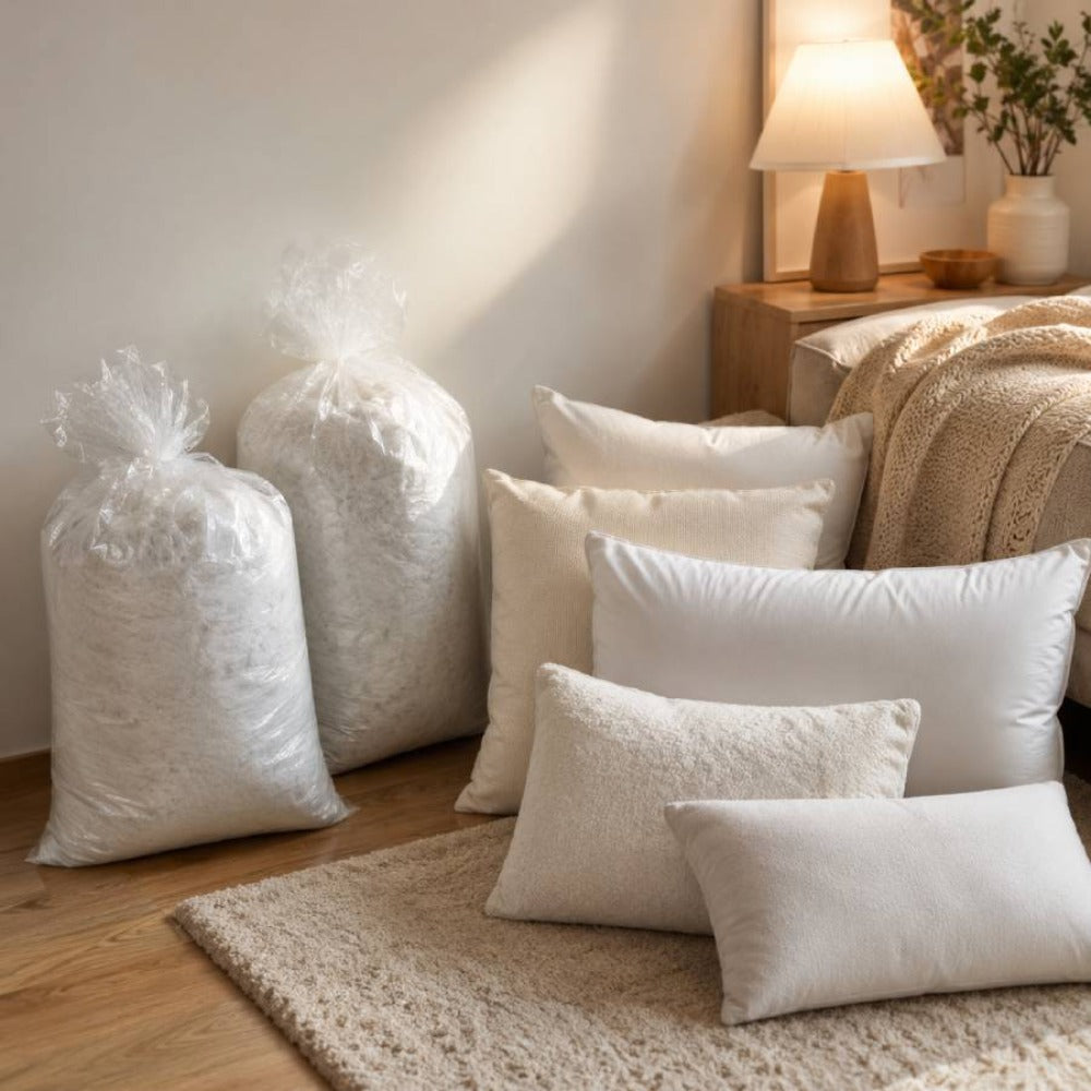 Relleno para almohadas | Relleno para cojines de respaldo | Relleno de microfibra de 1000 g o 500 g | Suave y cómodo | Apto para cojines, almohadas y manualidades