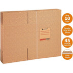 Pack 10 Cajas Carton para Mudanzas y Almacenaje Ultra Resistentes con Asas